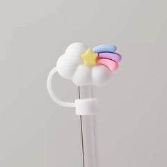 Cute Strawberry Straw Cover Caps For Stanley Cup 40 oz Tumbler Accessories Kawaii Silicone Straw Toppers Cap For 10mm Straws