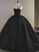 Sexy Ball Gown Sweetheart Black Satin Silver Beads Prom Dress Inspiration Long Party Formal Prom Dresses AU210