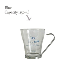 Original Stainless Steel Handle Heat-Resistant Glass Letter Transparent Glass Milk Cup Coffee Cup Breakfast
