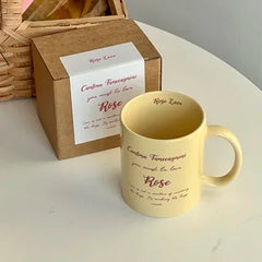 Korean Creative Romantic English Pink Cream Ceramic Cup Couple Gift Breakfast Mug Coffee Cups
