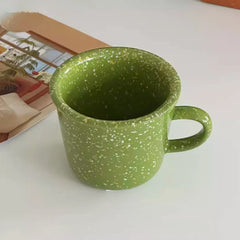 Ceramic Speckler Ink Dotted Under Glaze Color Handy Cup Mug Breakfast Milk Coffee Cup Drinking Water Cup
