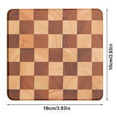 Creative Chessboard Cup Mat Solid Wood Tea Mat Dessert Cake Mini Tray Coffee Coaster Kung Fu Tea Cup Holder Tea Set Accessories