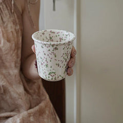 Vintage Splashed Ceramic Hand-held Cup Coffee Latte Art Breakfast Milk Cup Cold Brew Household Water Cup