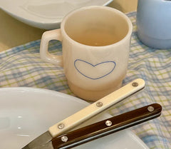 Love Korean Milk Glass Mug Cute Vintage Coffee Cup Vintage Hot Drink Gift Milk Cup
