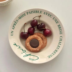 Korean Same Vintage French Cream Coffee Cup Plate Breakfast Cup Ceramic Dinner Plate Ceramic Plate Dish Set