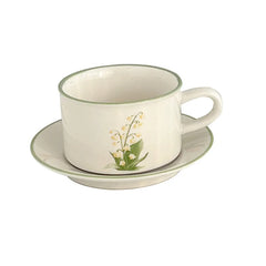 European Style Retro Ceramic Mug Flower pattern Coffee Cup and Saucer Afternoon Tea cup Dessert Plate Milk Juice latte cup Gift