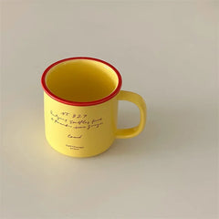 Korean Blogger's Contrasting Coffee Cup Breakfast Water Cup 300ml Mugs Coffee Cups