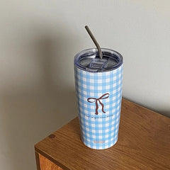 Butterfly Knot Style Collection: Insulated Cup Large Capacity Portable Straw Cold Insulation Portable Accompanying Coffee Cup