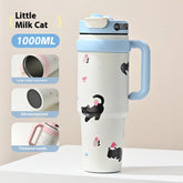 1200ml Large-Capacity Insulated Cup with a Antibacterial ceramic Inner Liner and an Attached Straw,car cup,water bottle