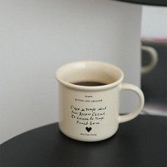 Original Design French Retro Ins Mug Ceramic Coffee Cup Heat-resistant Gift Couple Cup Gift Box