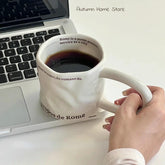 Creative Roman Letter Handheld Ceramic Cup Irregular Long Handle Coffee Mark Water Cup Coffee Cup