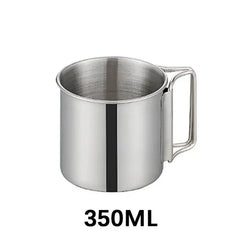250/350/500ML Camping Cup Portable Carabiner S Outdoor Water Mug with Foldable Handle Kitchen DrinkwareStainless Steel