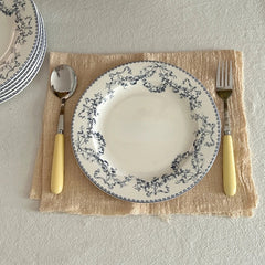 Retro Chinese Style Blue and White Floral Ceramic Coffee Cups Plates Afternoon Tea Utensils Latte Cups