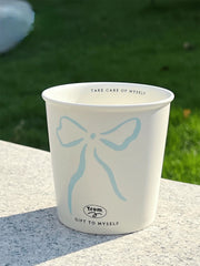 Original Bow Ceramic Cup Imitation Paper Cup Breakfast Simple Cute Bow Coffee Cup