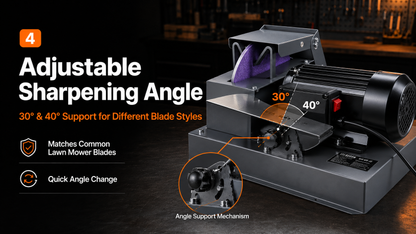 Electric Lawn Mower Blade Sharpener with Adjustable Angle