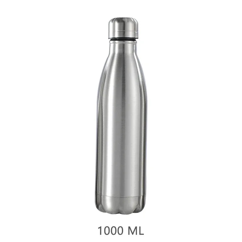 500 750 1000ml Water Bottles Stainless Steel Water Bottle 1 Liter Free Shipping Items, Drink Bottle for Sport Travel Cups