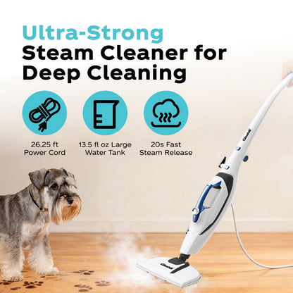 Steam Mop & Handheld Steam Cleaner | 30-Second Fast Heat, Chemical-Free Deep Cleaning