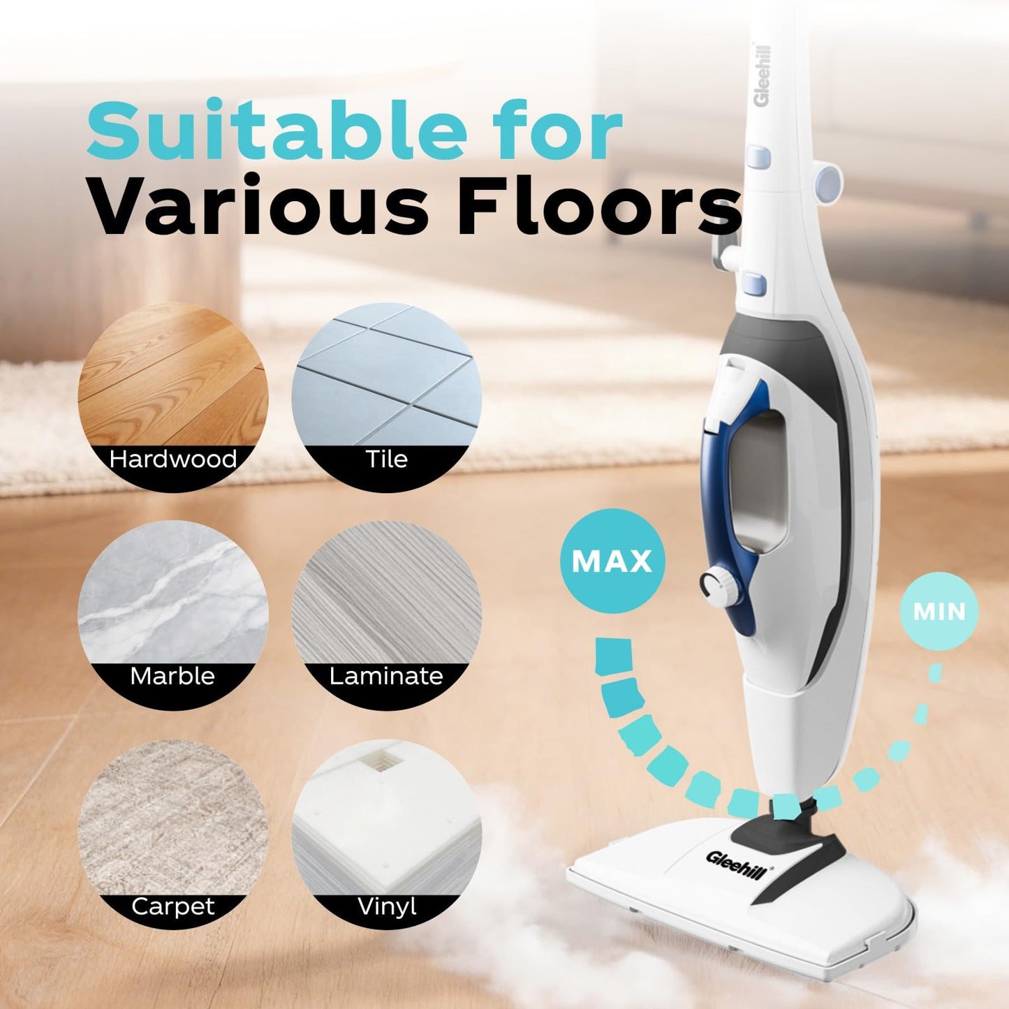 Steam Mop & Handheld Steam Cleaner | 30-Second Fast Heat, Chemical-Free Deep Cleaning