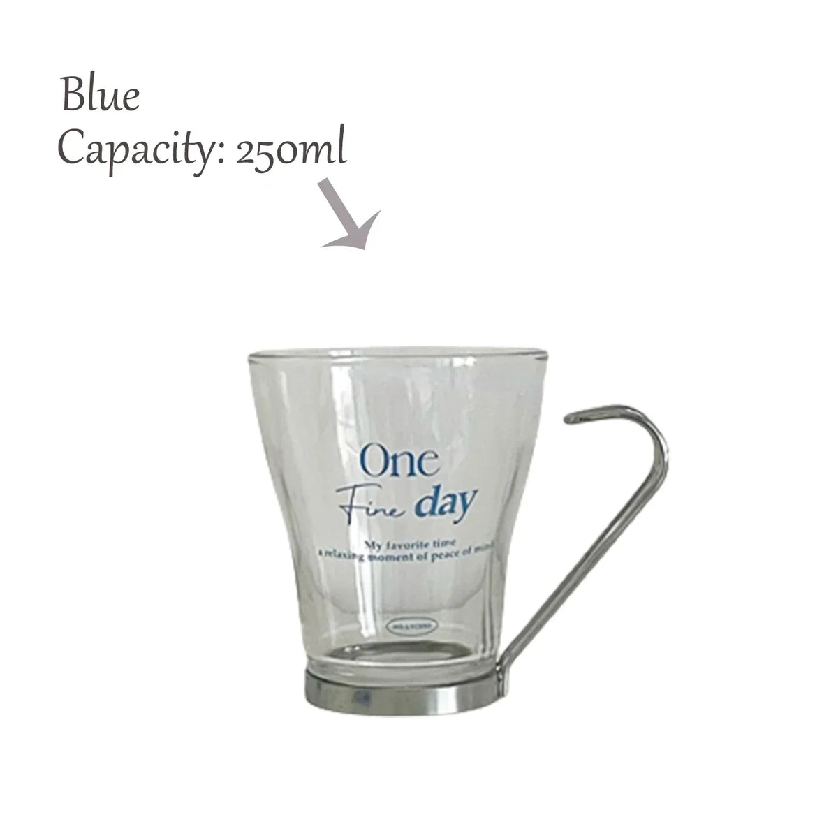 Original  Stainless Steel Handle Heat-Resistant Glass Letter Transparent Glass Milk Cup Coffee Cup Breakfast