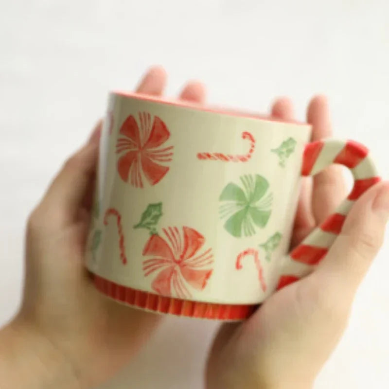 Christmas Hand-painted Gingerbread Man Ceramic Mug  Coffee Mug Mugs Coffee Cups