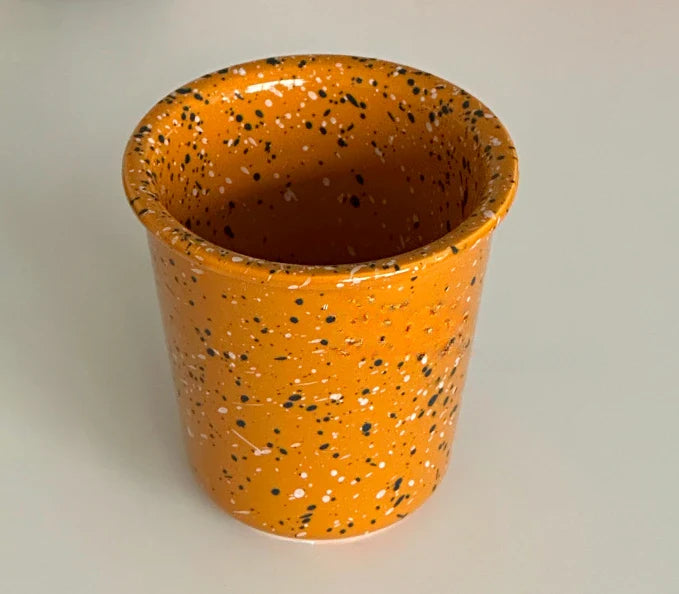 Ceramic Speckler Ink Dotted Under Glaze Color Handy Cup Mug Breakfast Milk Coffee Cup Drinking Water Cup