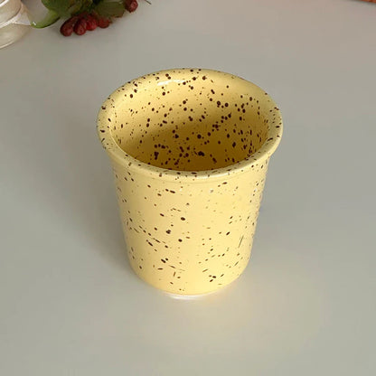 Ceramic Speckler Ink Dotted Under Glaze Color Handy Cup Mug Breakfast Milk Coffee Cup Drinking Water Cup