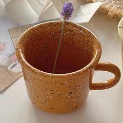 Ceramic Speckler Ink Dotted Under Glaze Color Handy Cup Mug Breakfast Milk Coffee Cup Drinking Water Cup