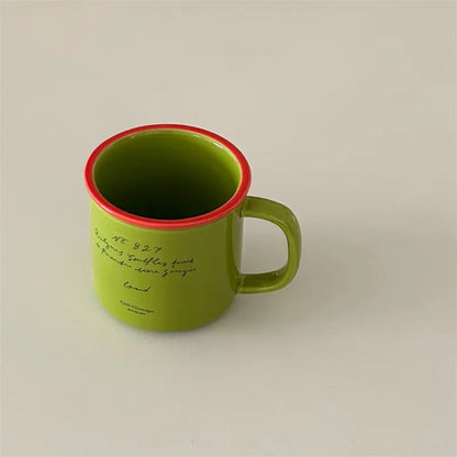 Korean Blogger's Contrasting Coffee Cup Breakfast Water Cup 300ml  Mugs Coffee Cups
