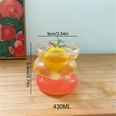 Ins Style irregular Transparent Glass Cup Heat Resistant Coffee Mug Summer drinks Beer Juice Milk Water Cup Cocktail Glass Cups