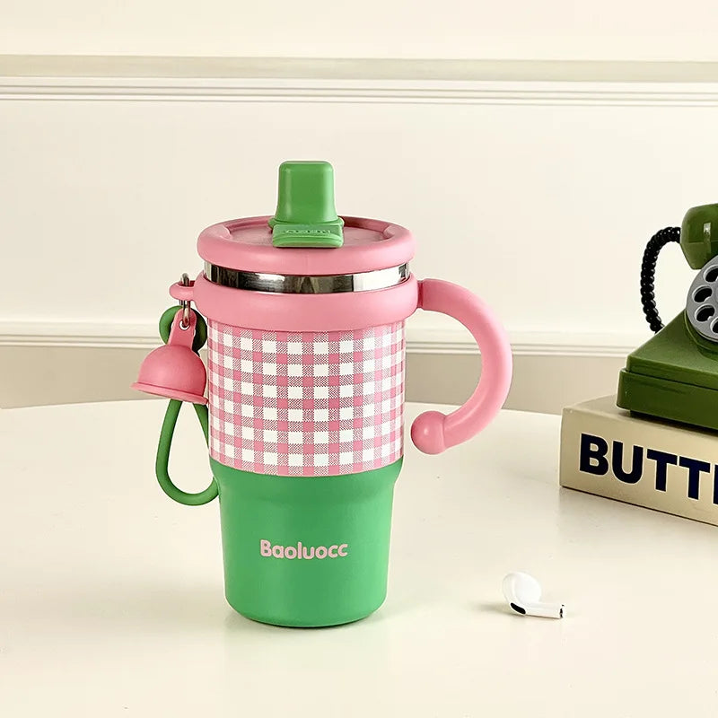 Coffee Insulated Cup  Stainless Steel Water Cup  Large Capacity  High Appearance  Double Drinking Cup  Ice Cream Cup for Girl