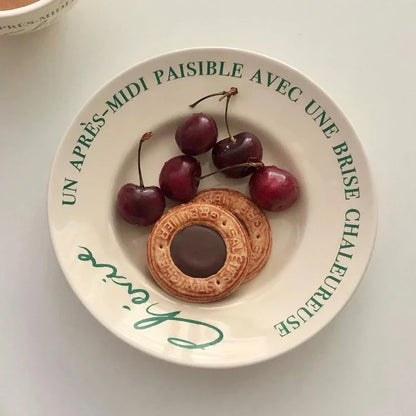 Korean Same Vintage French Cream Coffee Cup Plate Breakfast Cup Ceramic Dinner Plate Ceramic Plate Dish Set
