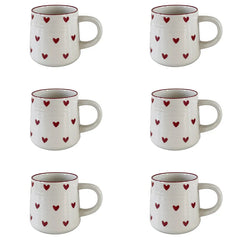 2/4/6Pcs Love Ceramic Mug, Cute Little Love Ceramic Mug Coffee Cup Drinking Cup for Home Drinking, Afternoon Tea Drinking, Office Drinking, Coffee Shop Latte Art, Souvenir, Valentine's Day Holiday Gift, Birthday Gift