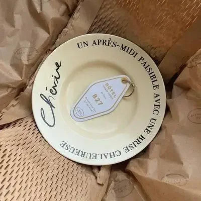 Korean Same Vintage French Cream Coffee Cup Plate Breakfast Cup Ceramic Dinner Plate Ceramic Plate Dish Set