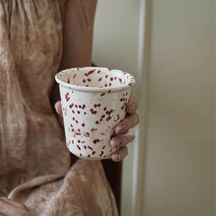 Vintage Splashed Ceramic Hand-held Cup Coffee Latte Art  Breakfast Milk Cup Cold Brew Household Water Cup