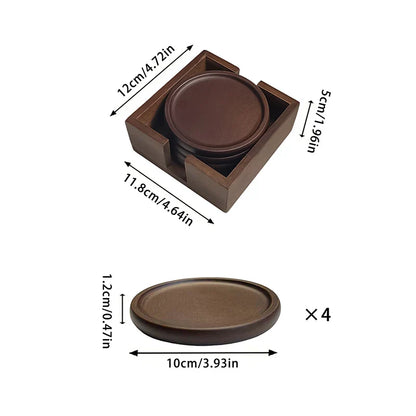 4Pcs/1Set Bamboo Coaster Creative Insulated Tea Ceremony Tea Coaster Holder Glass Cup Mat Solid Wood Coffee Coaster Home Oven Mittsing Table Decoration Suitable for Holidays, Parties, Birthday, Weddings and Dinner Gifts