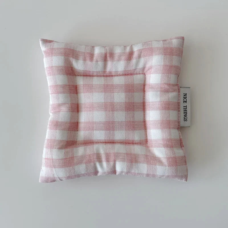 Homemade Korean Style Cotton Checkered Insulation Mat Cup Mat Flower Pot Mat Square Table Mats