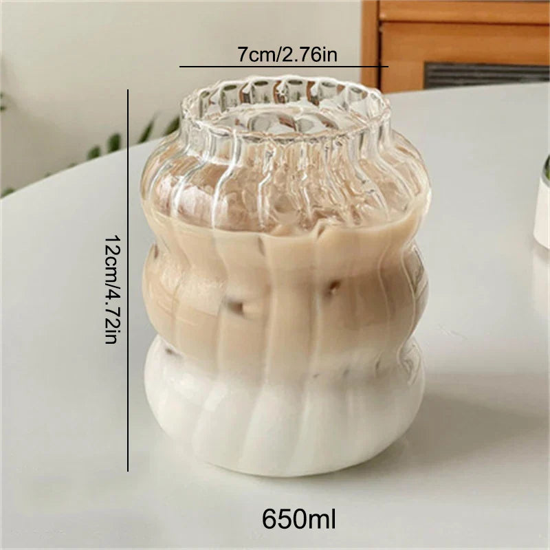 Creative Ins Glass Cup Heat-resistant Tumbler Transparent Tea Juice Milk Coffee Mug Home Water Glasses Cocktail Beer Glasses