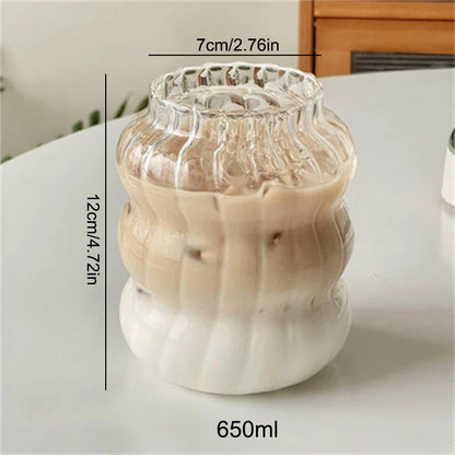 Creative Ins Glass Cup Heat-resistant Tumbler Transparent Tea Juice Milk Coffee Mug Home Water Glasses Cocktail Beer Glasses