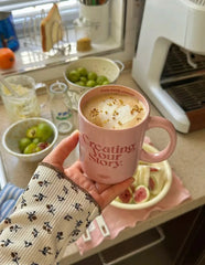 Pink Romantic English Ceramic Mug Cream Breakfast Cup Mugs Coffee Cups Ceramic Mug