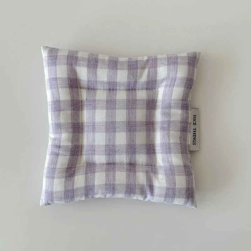 Homemade Korean Style Cotton Checkered Insulation Mat Cup Mat Flower Pot Mat Square Table Mats