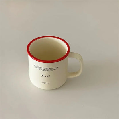 Korean Blogger's Contrasting Coffee Cup Breakfast Water Cup 300ml  Mugs Coffee Cups