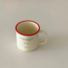 Korean Blogger's Contrasting Coffee Cup Breakfast Water Cup 300ml  Mugs Coffee Cups