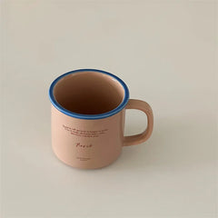 Korean Blogger's Contrasting Coffee Cup Breakfast Water Cup 300ml  Mugs Coffee Cups