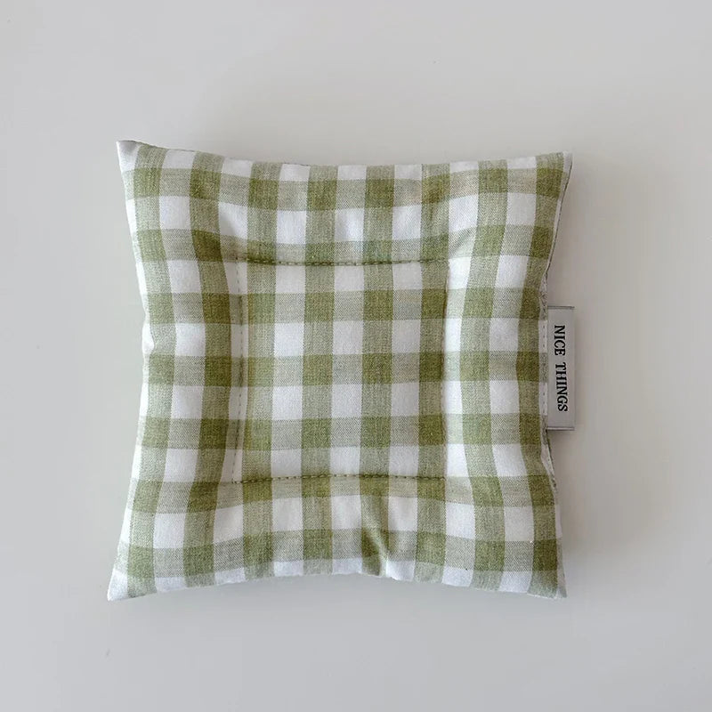 Homemade Korean Style Cotton Checkered Insulation Mat Cup Mat Flower Pot Mat Square Table Mats