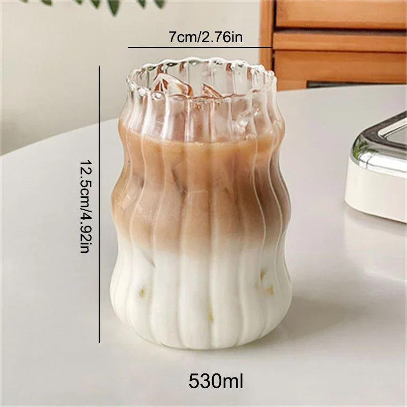Creative Ins Glass Cup Heat-resistant Tumbler Transparent Tea Juice Milk Coffee Mug Home Water Glasses Cocktail Beer Glasses