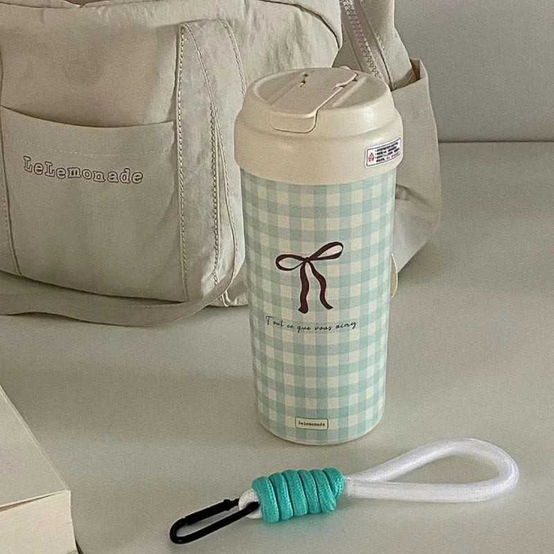 Butterfly Knot Style Collection: Insulated Cup Large Capacity Portable Straw Cold Insulation Portable Accompanying Coffee Cup