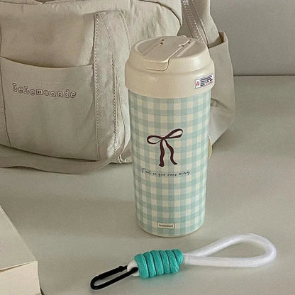 Butterfly Knot Style Collection: Insulated Cup Large Capacity Portable Straw Cold Insulation Portable Accompanying Coffee Cup