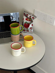 Korean Blogger's Contrasting Coffee Cup Breakfast Water Cup 300ml  Mugs Coffee Cups