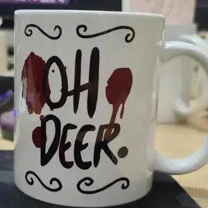 Alastors Ceramic Mug oh deer Hazbined Coffee Water Cup Anime Cartoon Originals Cups Hotels Creative Kawaii Fans Birthday Gift