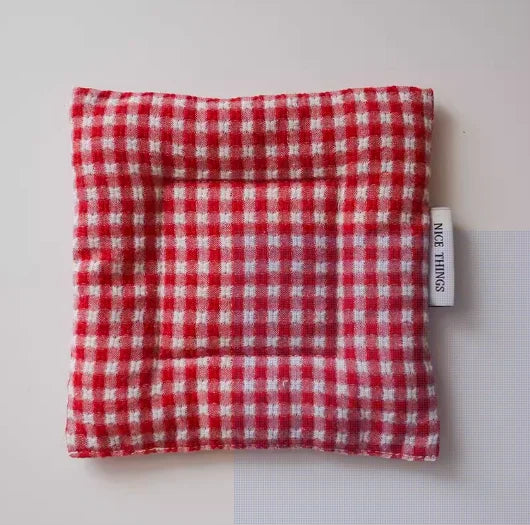 Homemade Korean Style Cotton Checkered Insulation Mat Cup Mat Flower Pot Mat Square Table Mats
